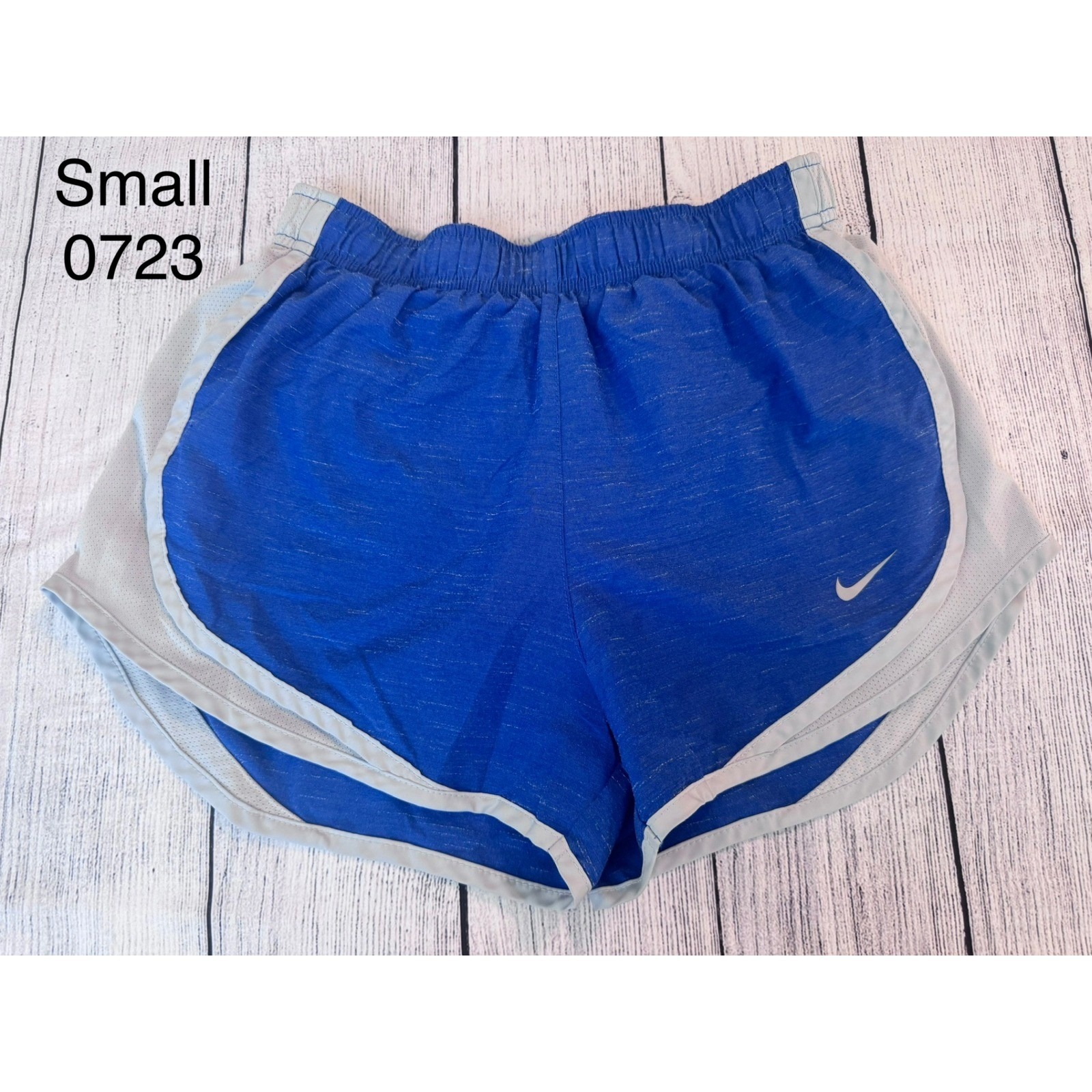 Nike Tempo Running Shorts Womens Small Blue Space Dye Heather Mesh Athletic Gym